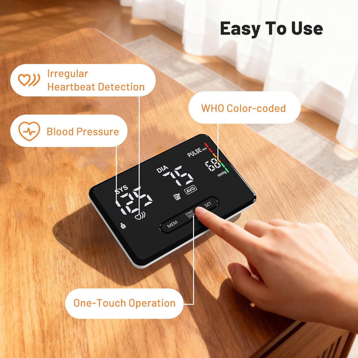 Smart Upper Arm Blood Pressure Monitor A924