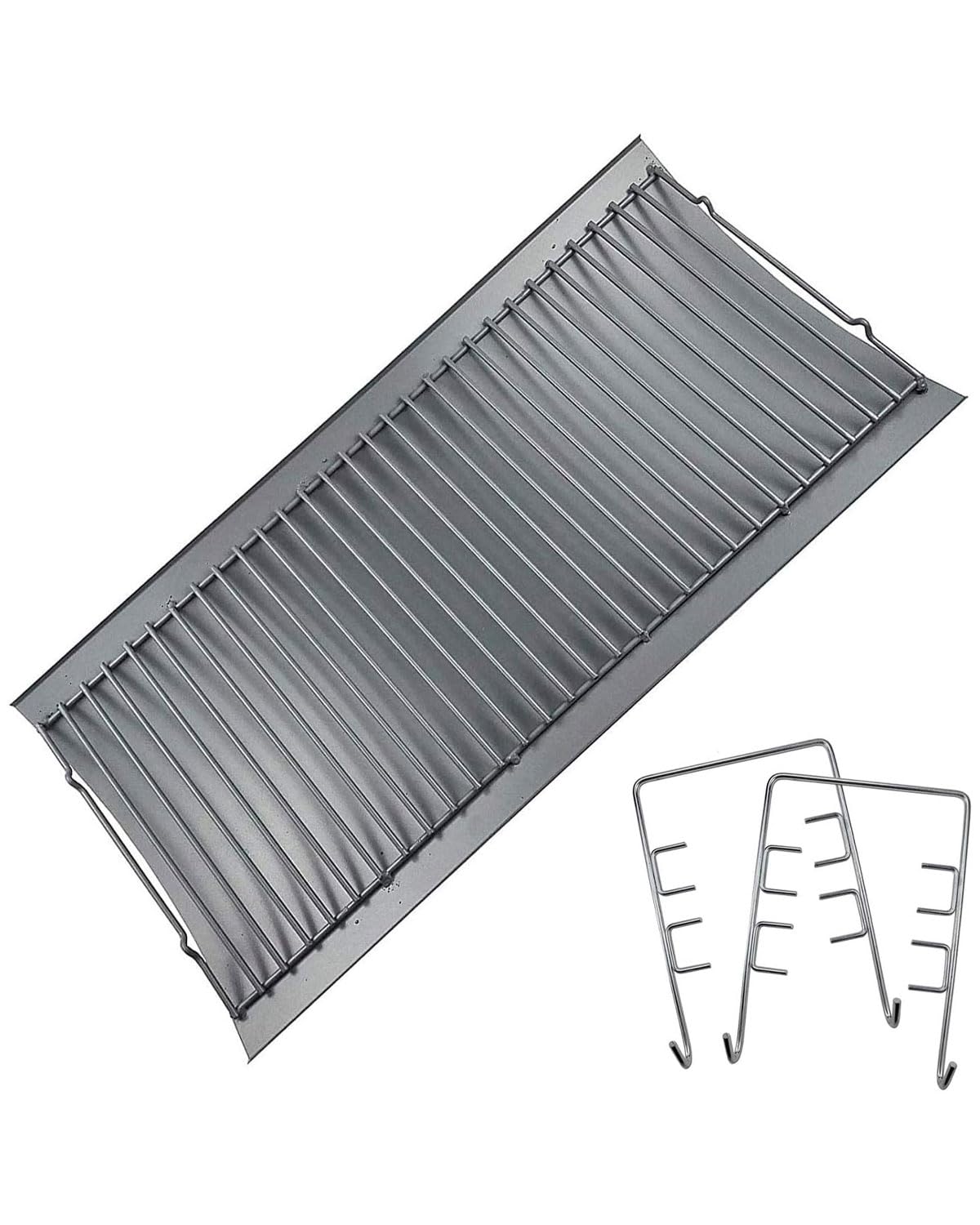 27 inch Porcelain-coated Steel Ash Pan with 2pcs Fire Grate Hanger F9576