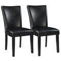 Set of 2 Faux Leather Upholstered Dining Chairs with Solid Wood Legs N827