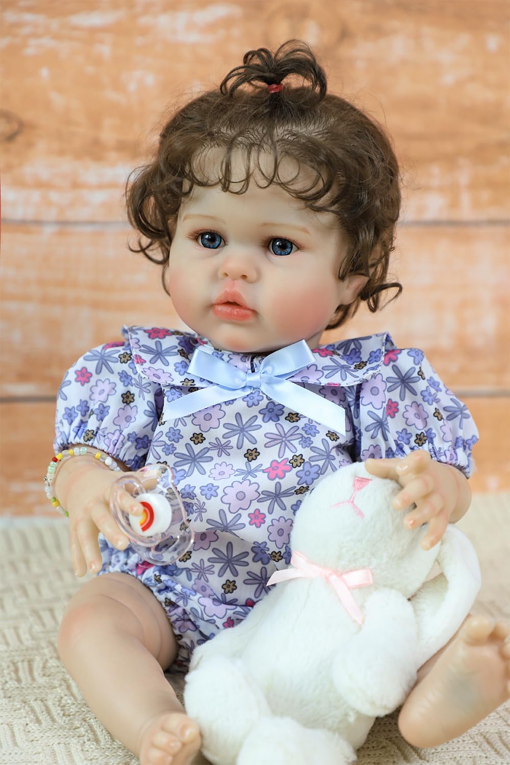 20 Inch Silicone Reborn Baby Doll with Curly Hair U155