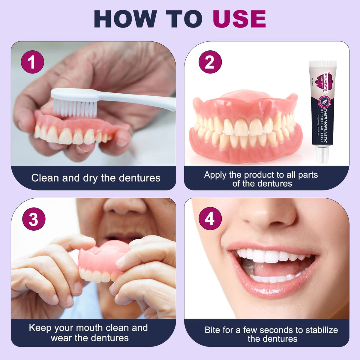 2Pcs Thermoplastic Denture Adhesive A783922