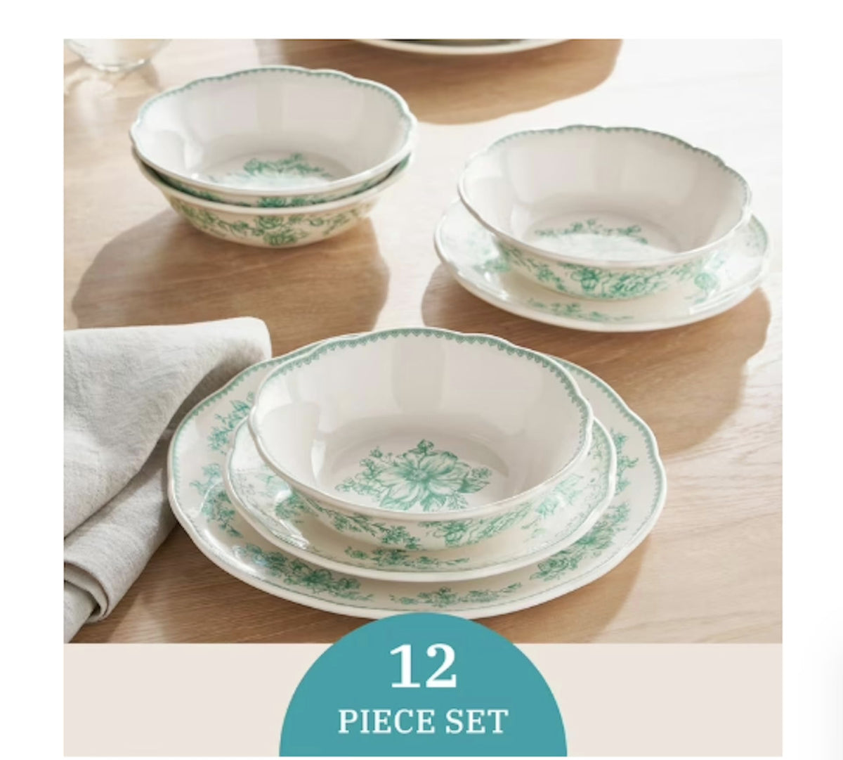 12-Piece Stoneware Dinnerware Set P80686