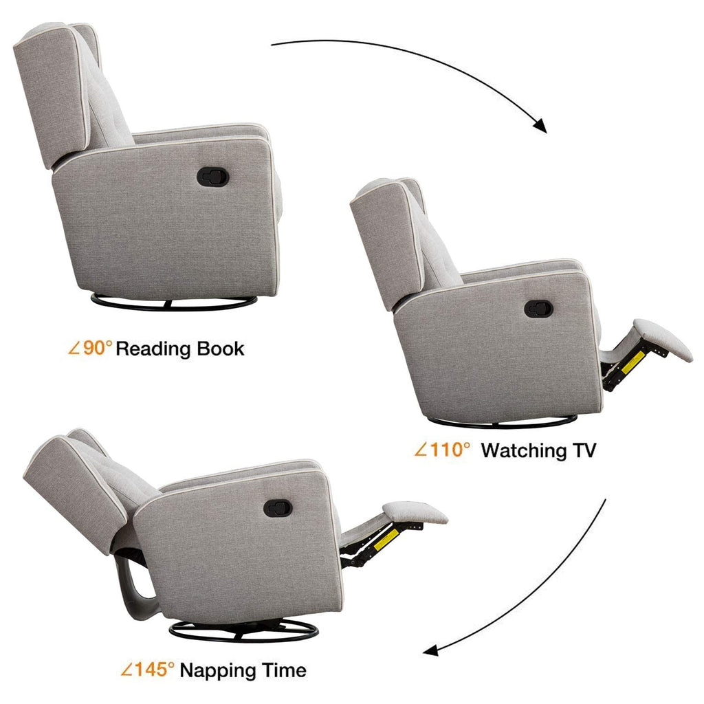 Grey Swivel Rocker Recliner Chair P69146