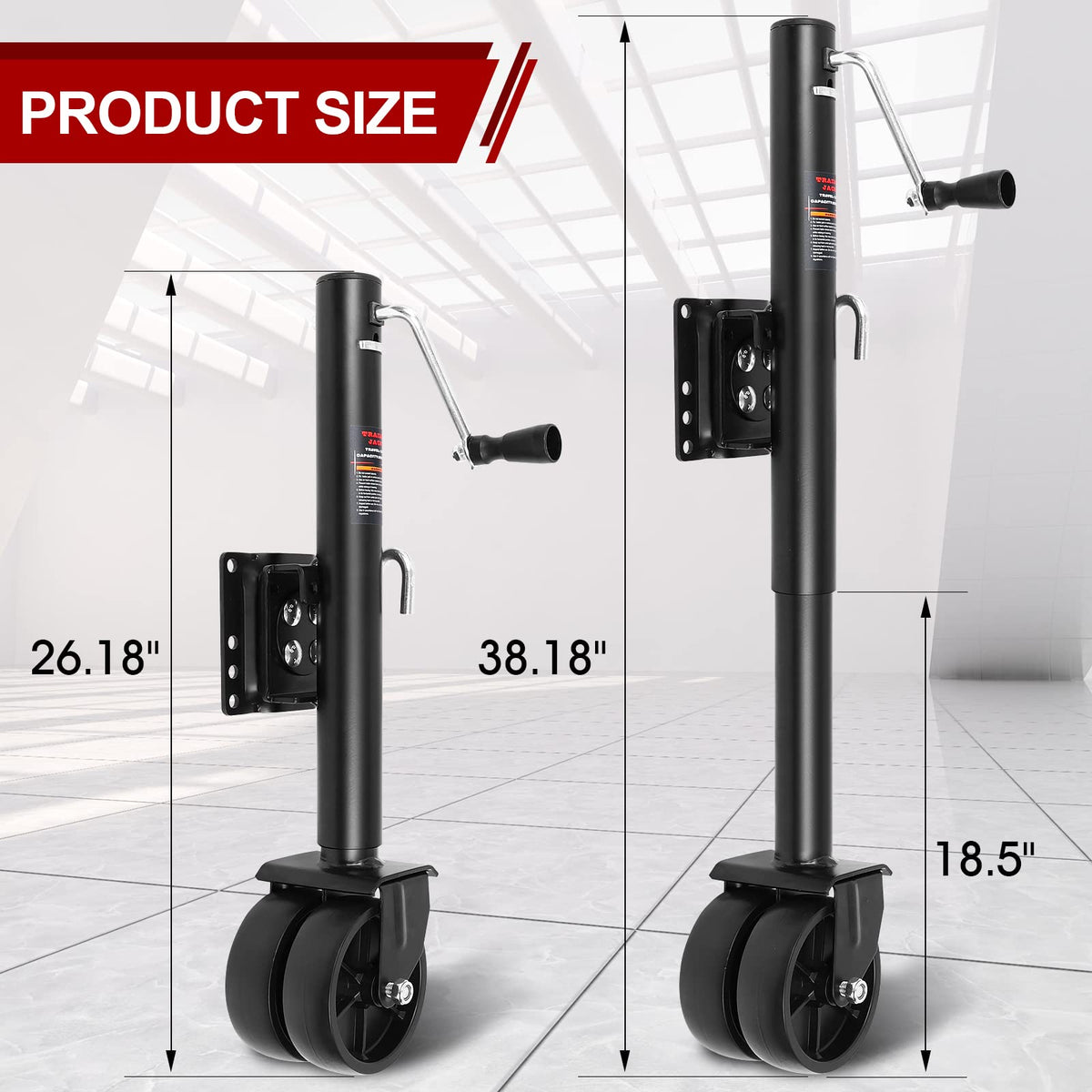 2000 lbs Dual Wheel Trailer Jack with 6" Caster Wheels G88871