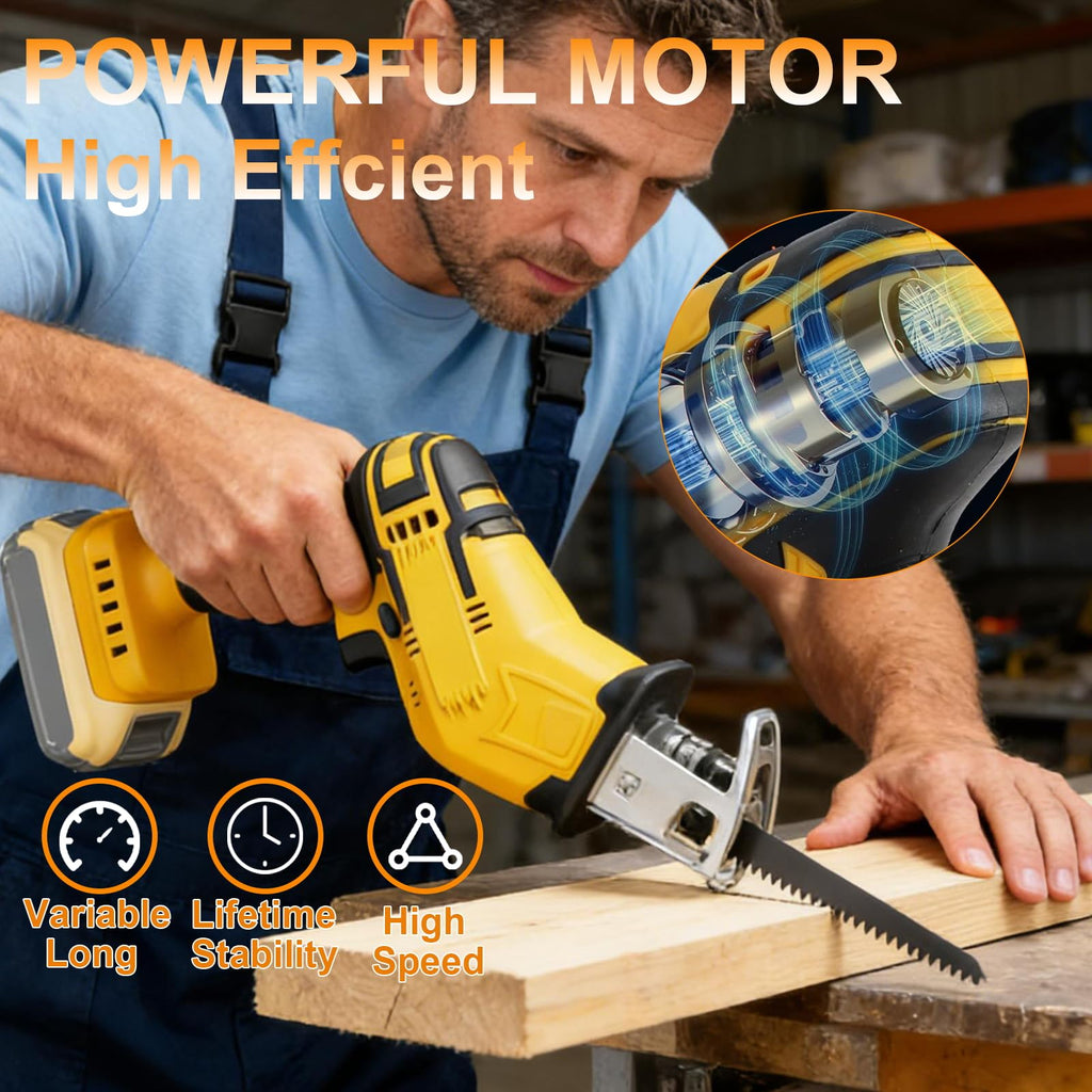 Cordless Reciprocating Saw 0-3500 SPM Variable Speed with 4 Blades G924