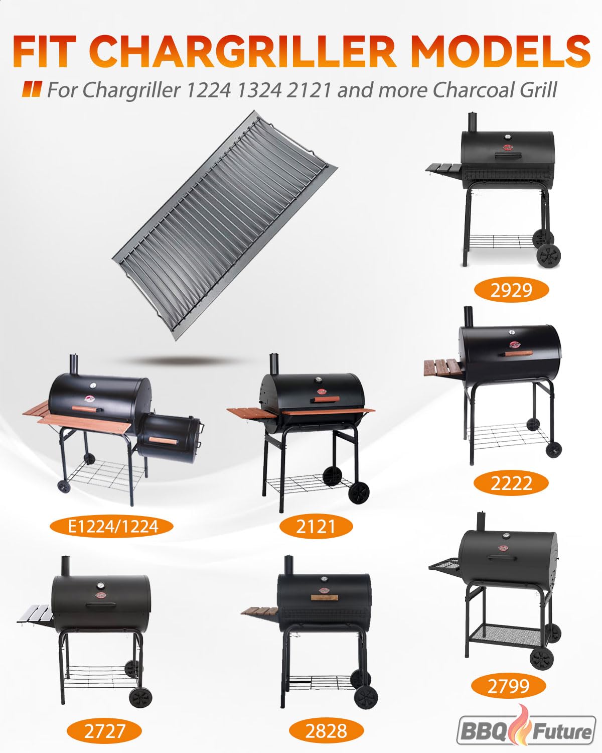 27 inch Porcelain-coated Steel Ash Pan with 2pcs Fire Grate Hanger F9576