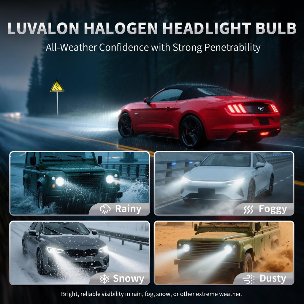 H4 Halogen Headlight Bulb 6000K Cool White Pack of 2 G66718