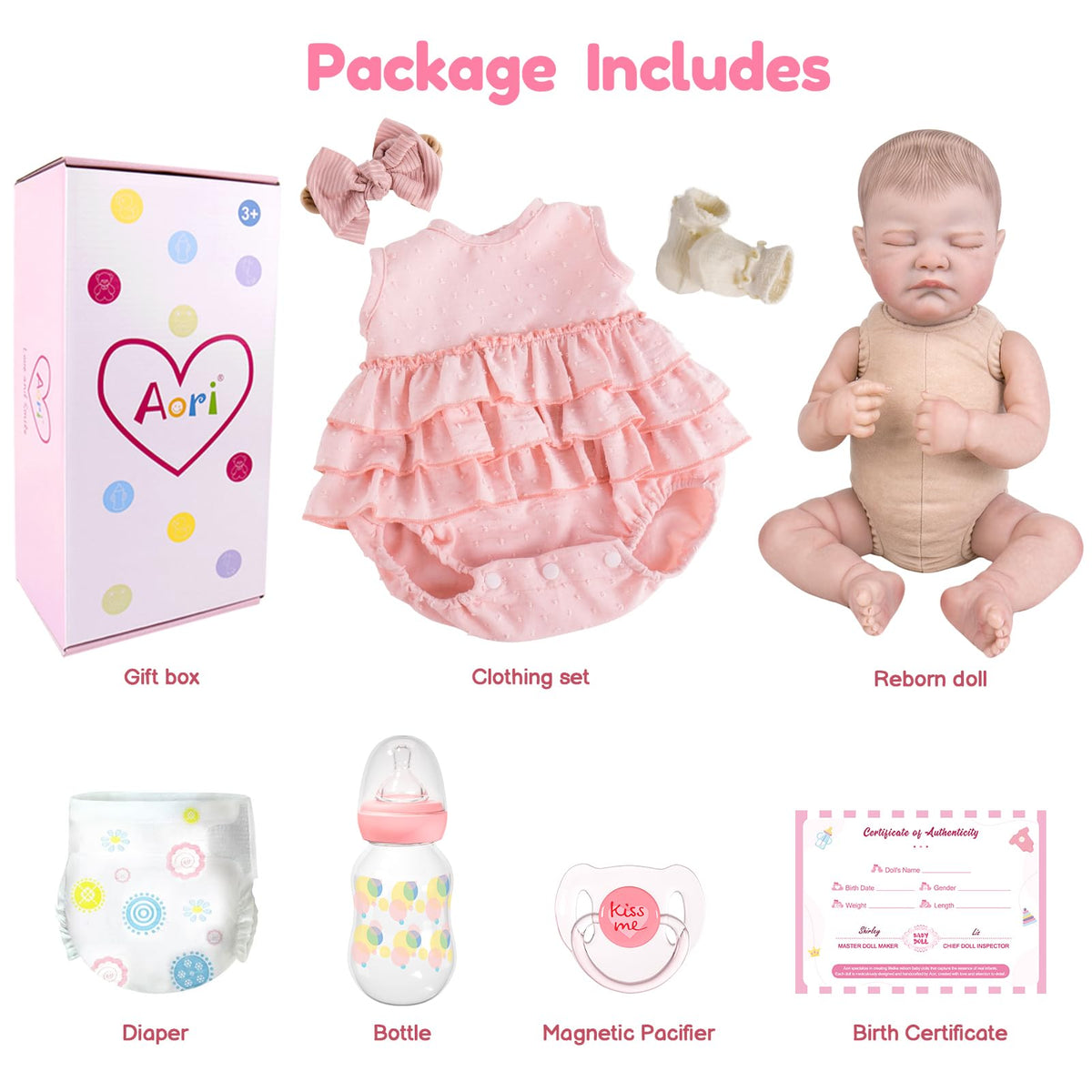 20-Inch Sleeping Newborn Girl Doll T364