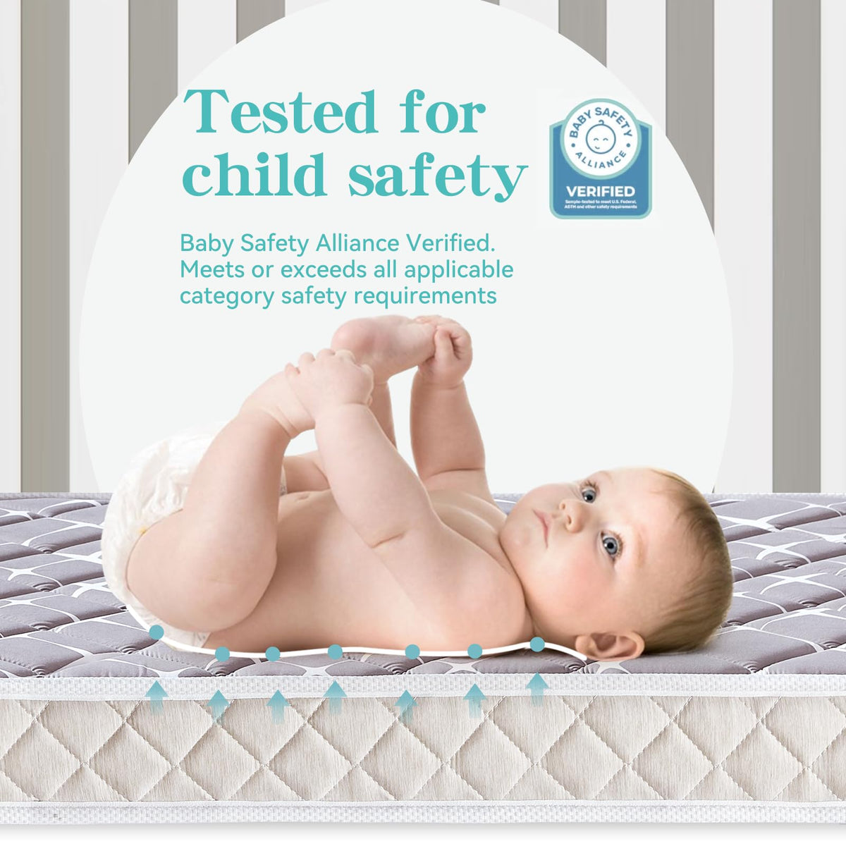 Hypoallergenic Baby Crib and Toddler Mattress 52" x 27.6" x 5" K165