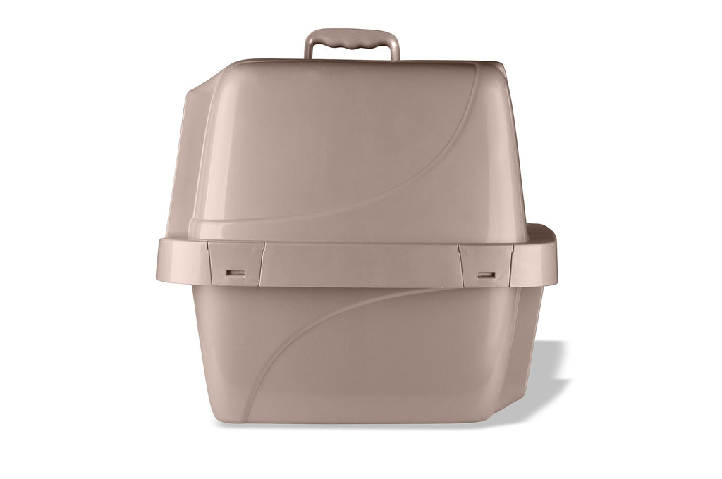Large Enclosed Sifting Cat Pan with Odor Door, Hooded, Beige N7280