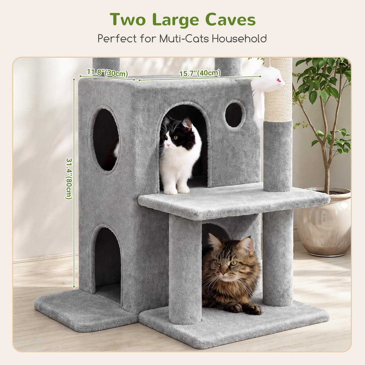 Light Grey Cat Tree Tower W201249