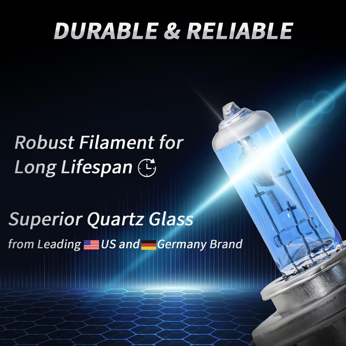 H4 Halogen Headlight Bulb 6000K Cool White Pack of 2 G66718