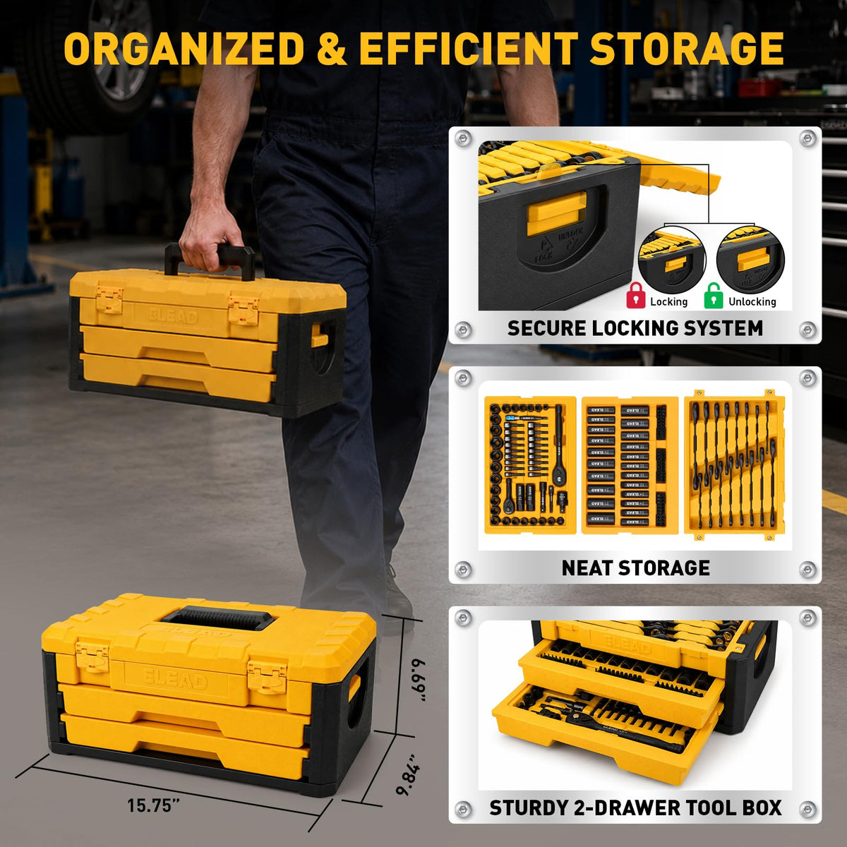 148-Piece SAE/Metric Mechanics Tool Set G8215