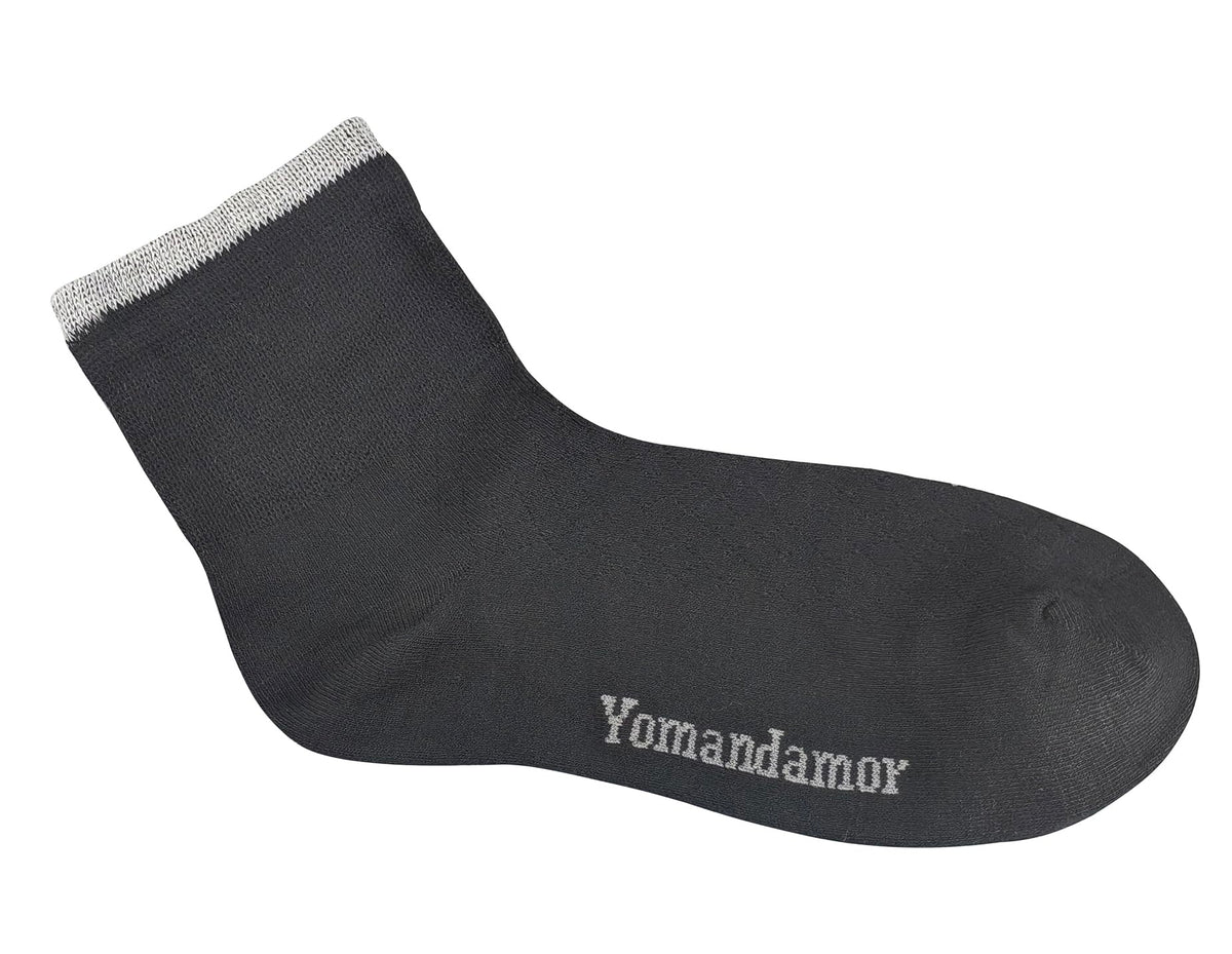 6 Pairs Bamboo Rayon Breathable Quarter Socks with Seamless Toe B44082