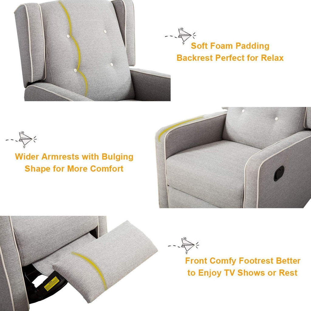 Grey Swivel Rocker Recliner Chair P69146