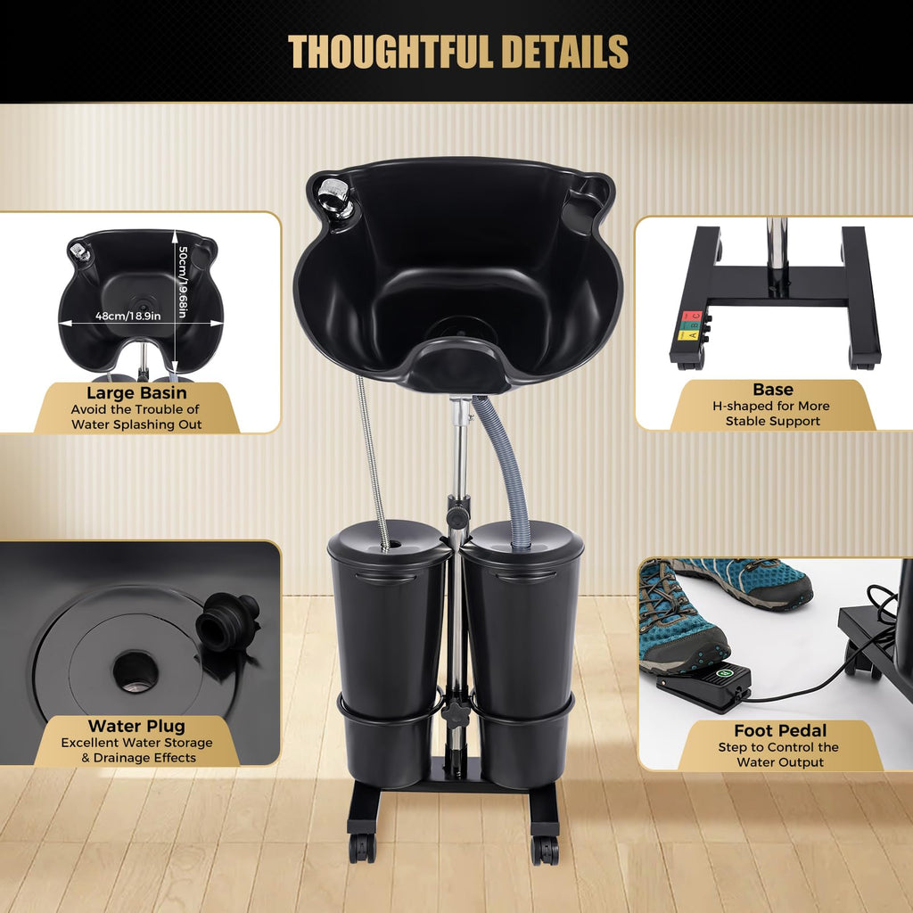 Portable Shampoo Basin Adjustable with Electric Pump V797901