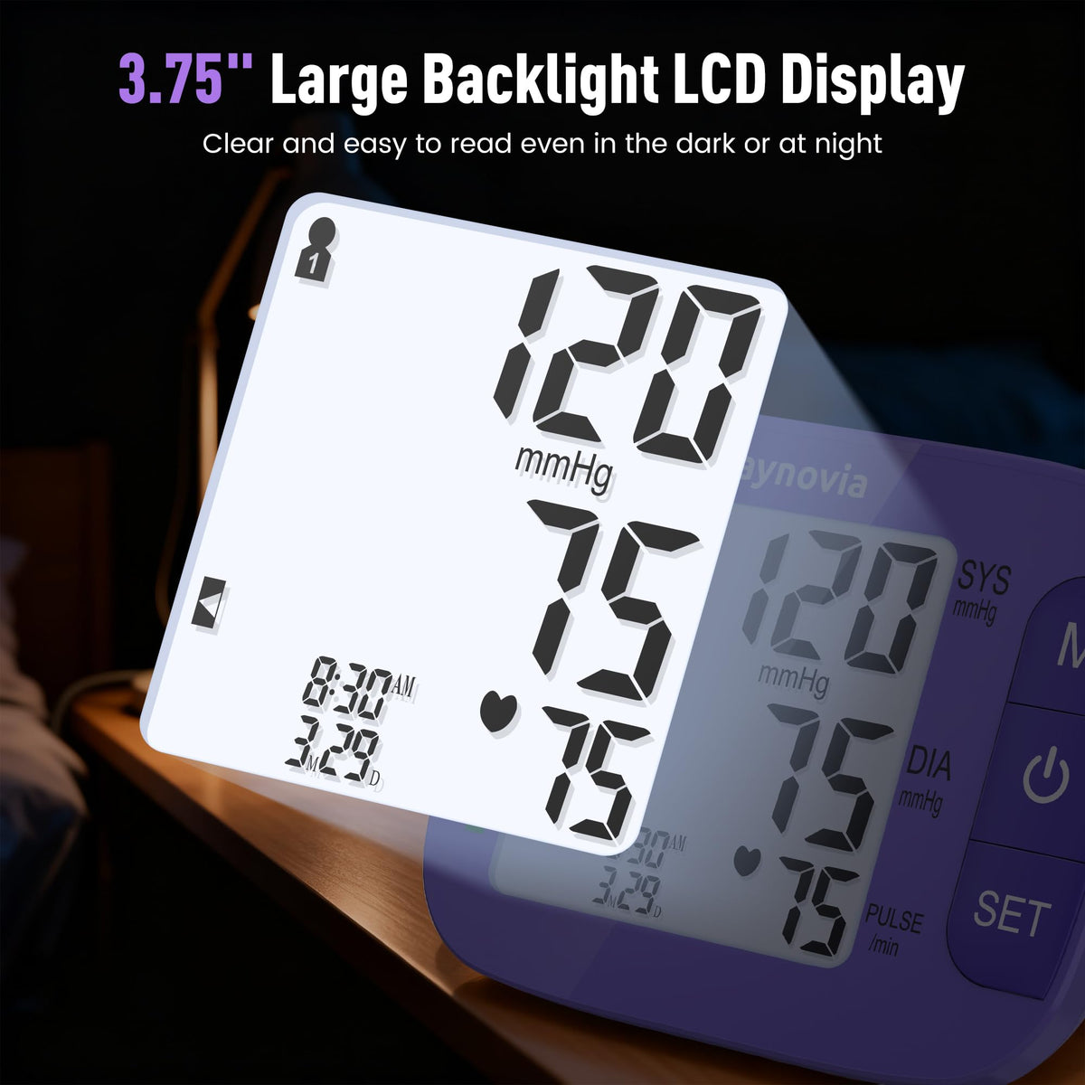 Upper Arm Blood Pressure Monitor 8.6-16.5 in Cuff Purple M678441