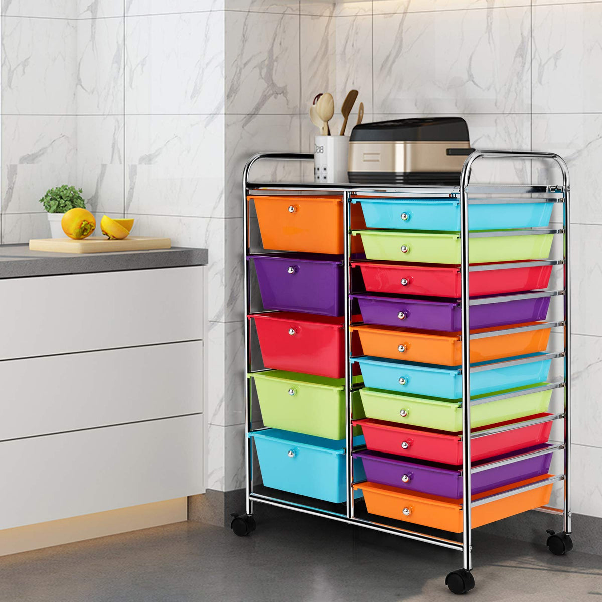 15 Drawer Rolling Storage Cart C4803