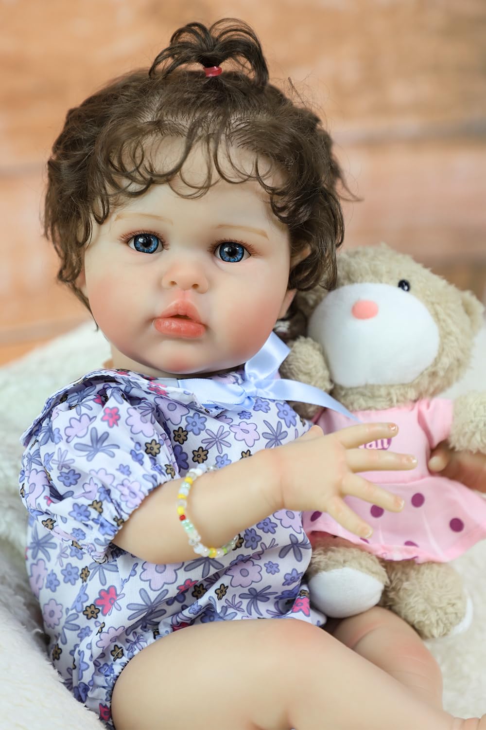 20 Inch Silicone Reborn Baby Doll with Curly Hair U155