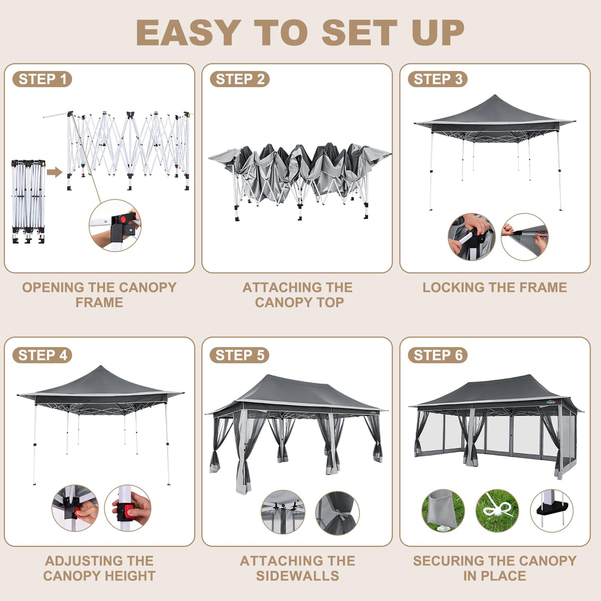 12x20 Pop Up Gazebo with Mosquito Netting S628406