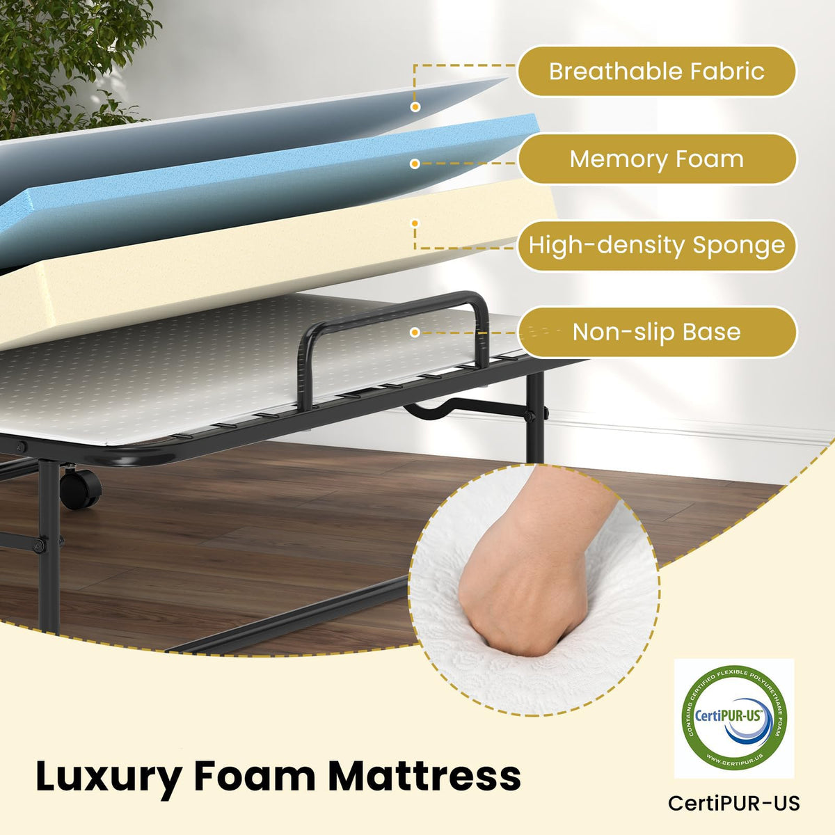 Twin Folding Bed with Mattress N94766