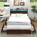 Queen Size Bed Frame with 4 Storage Drawers Y3226