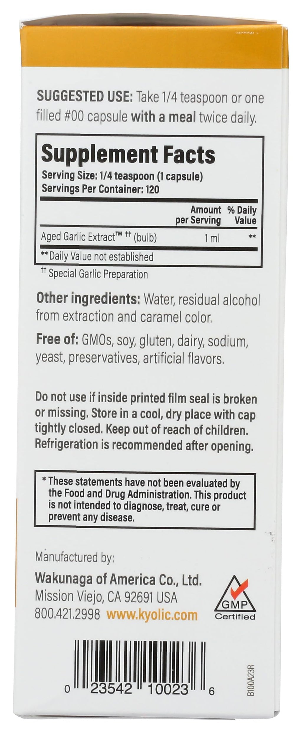 Aged Garlic Extract Liquid 4 Ounces C815