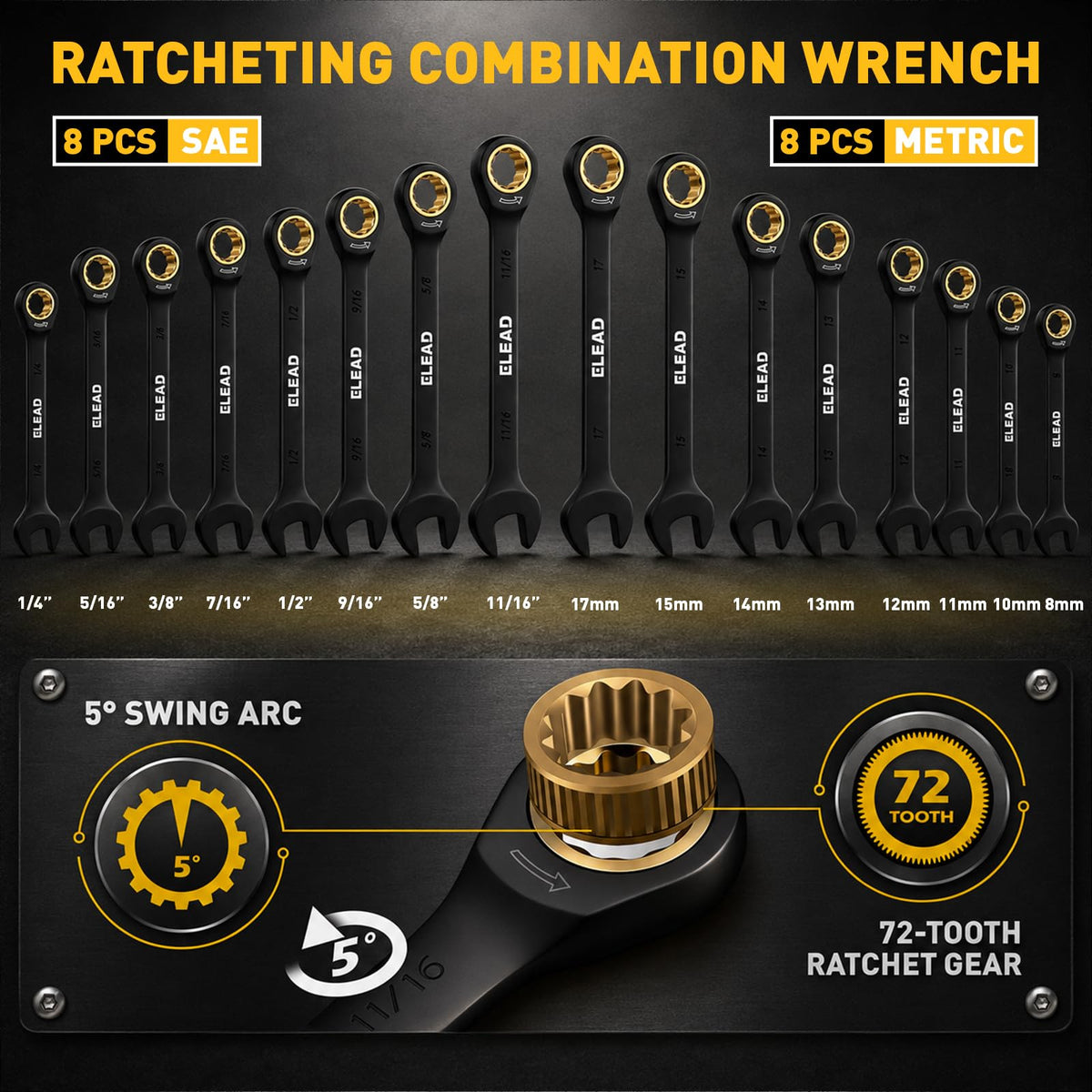148-Piece SAE/Metric Mechanics Tool Set G8215