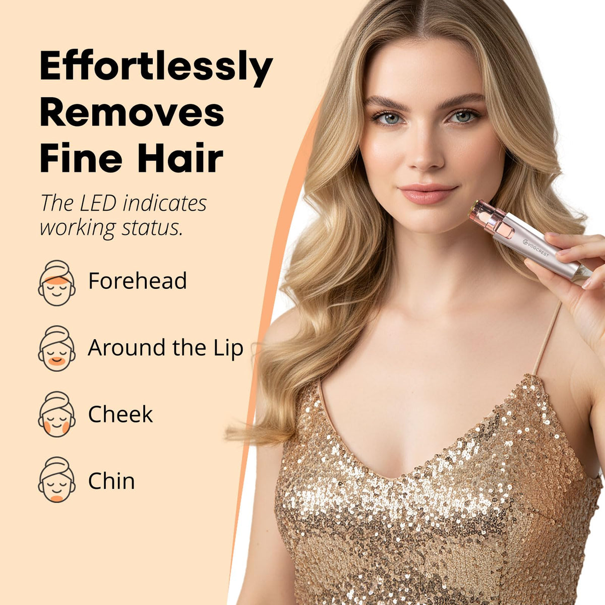 2 in 1 Rechargeable Eyebrow & Facial Trimmer with LED Light K475901