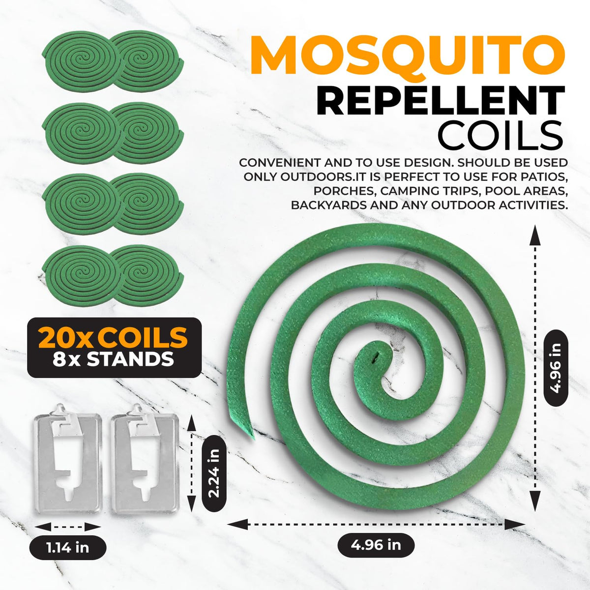 Mosquito Repellent Coils 20 Coils 8 Coil Stands M55932