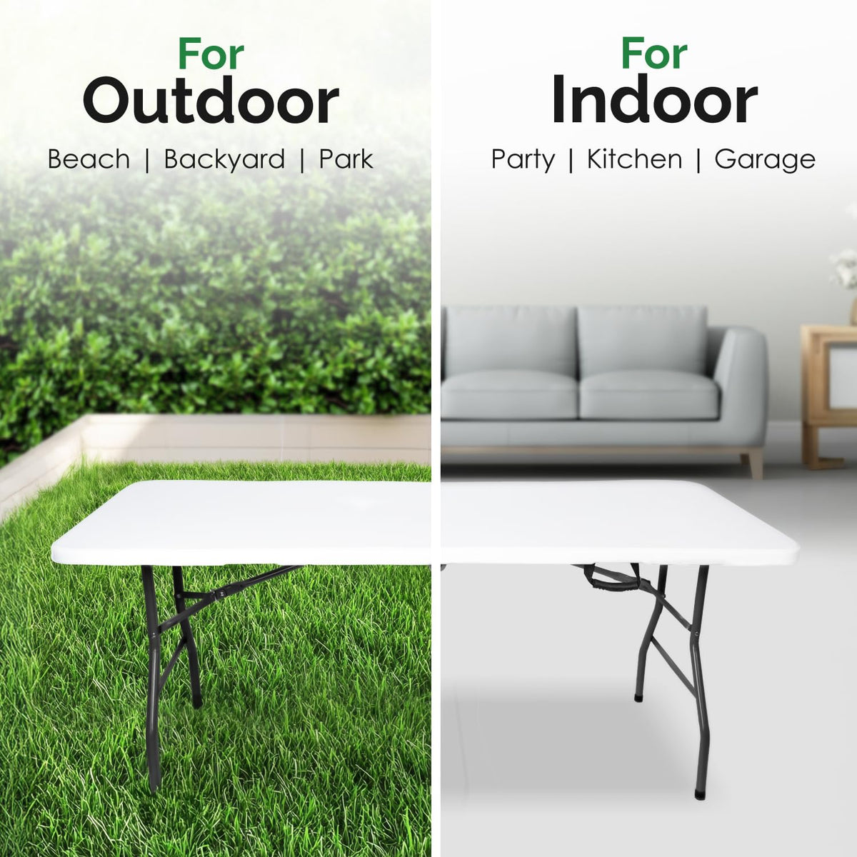 White 6ft Folding Table with Handle W530173