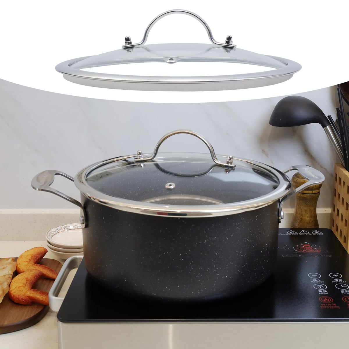 10 Inch Clear Glass Pot Lid V56553