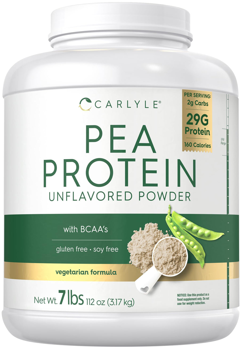 Pea Protein Isolate Powder 7lb Unflavored K3615