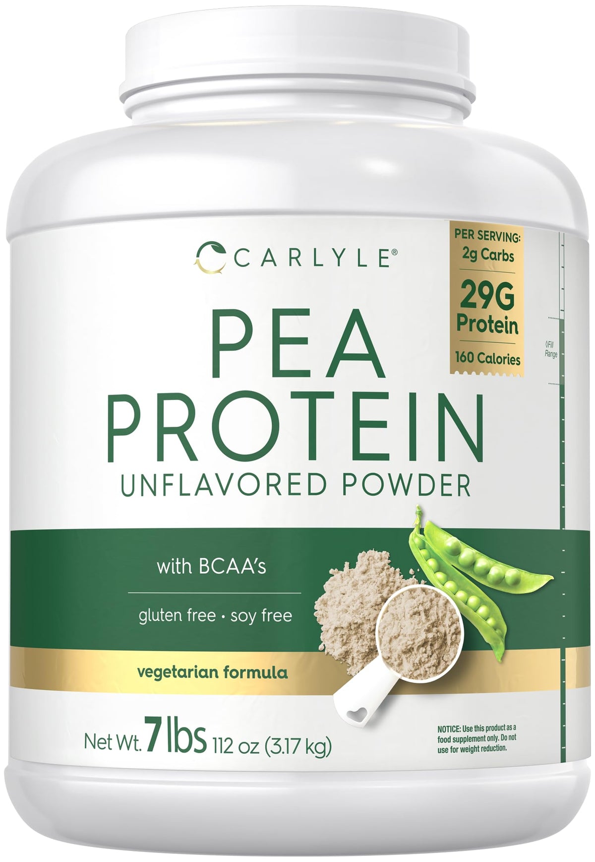 Pea Protein Isolate Powder 7lb Unflavored K3615