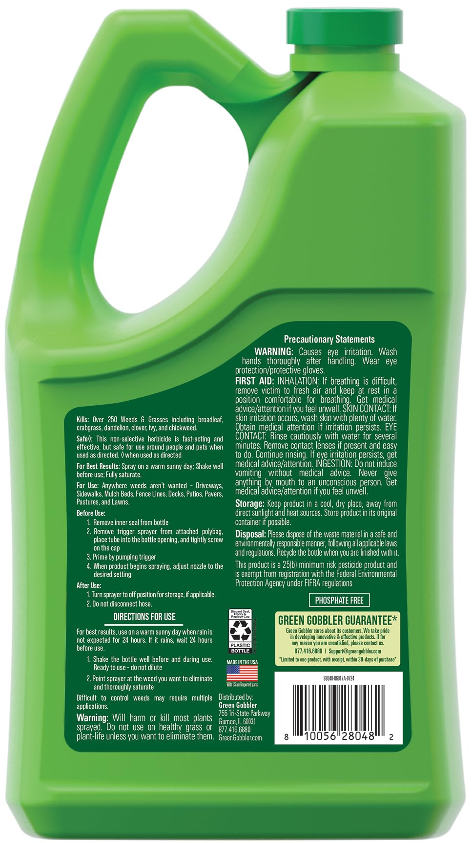 Natural Weed & Grass Killer Concentrated Salt & Vinegar 1 Gallon Trigger P96943