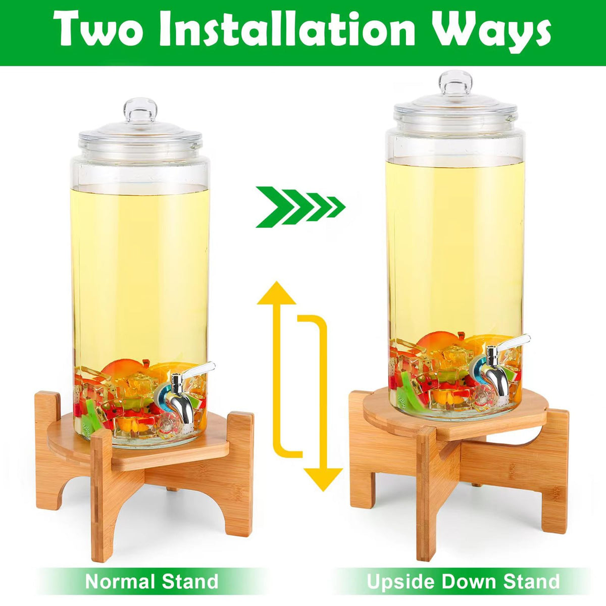 Bamboo Drink Dispenser Stand I4150