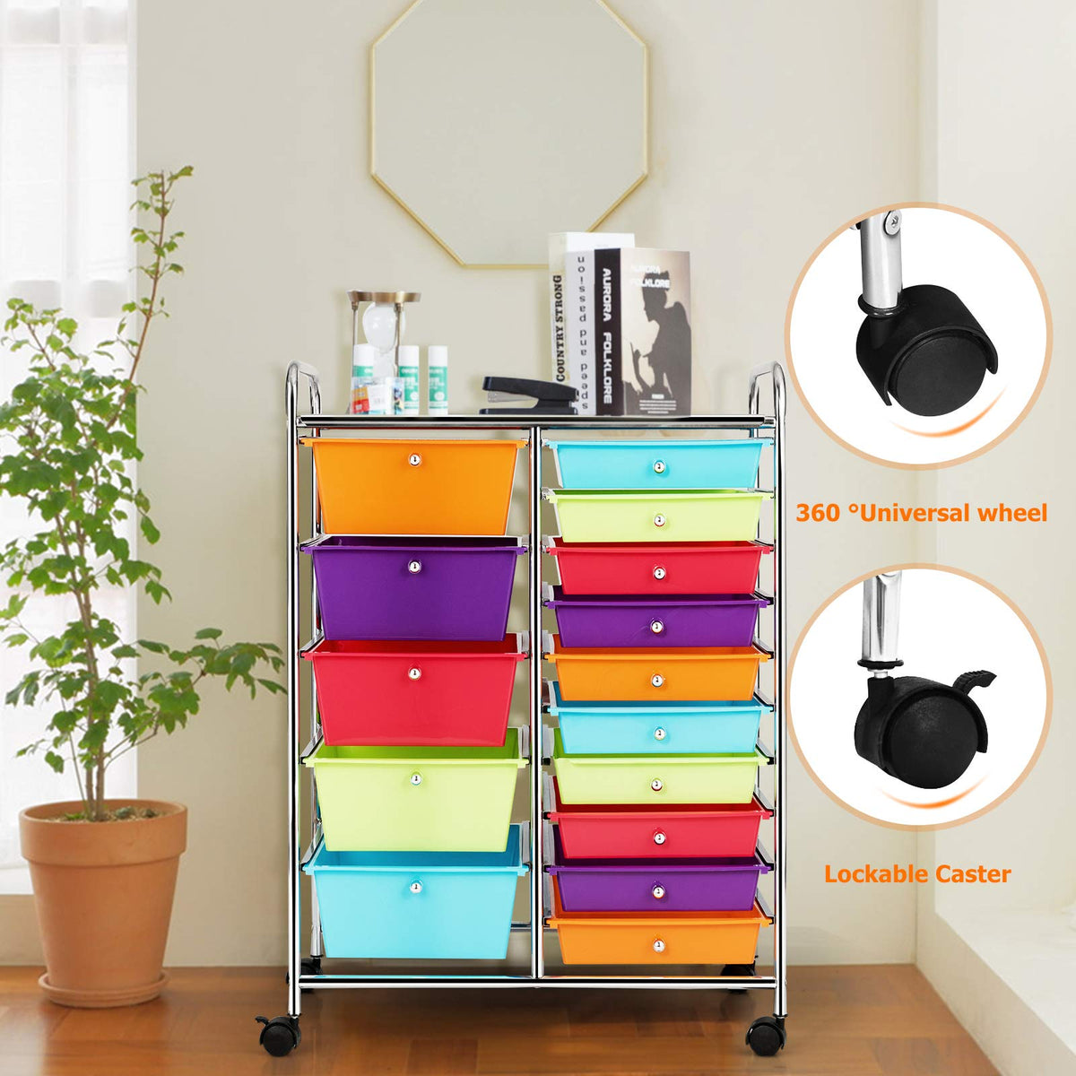 15 Drawer Rolling Storage Cart C4803