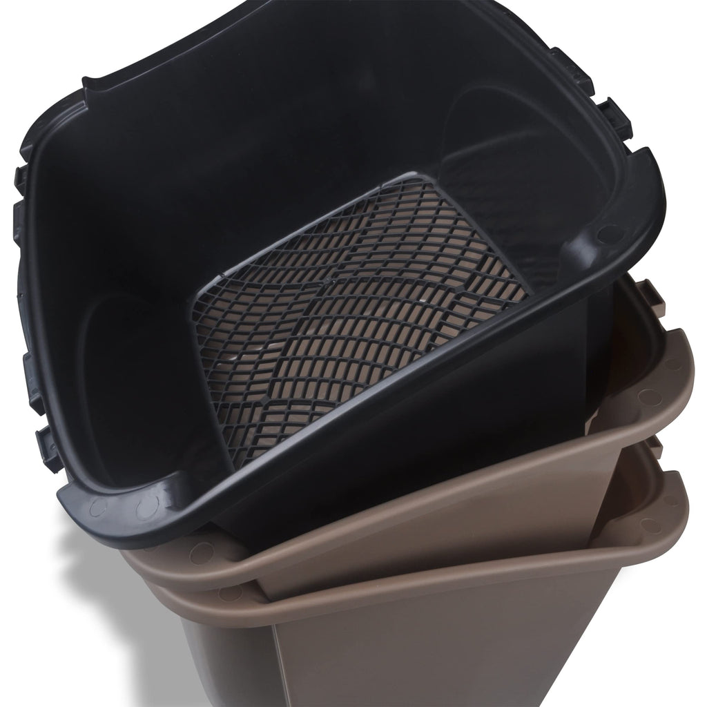 Large Enclosed Sifting Cat Pan with Odor Door, Hooded, Beige N7280