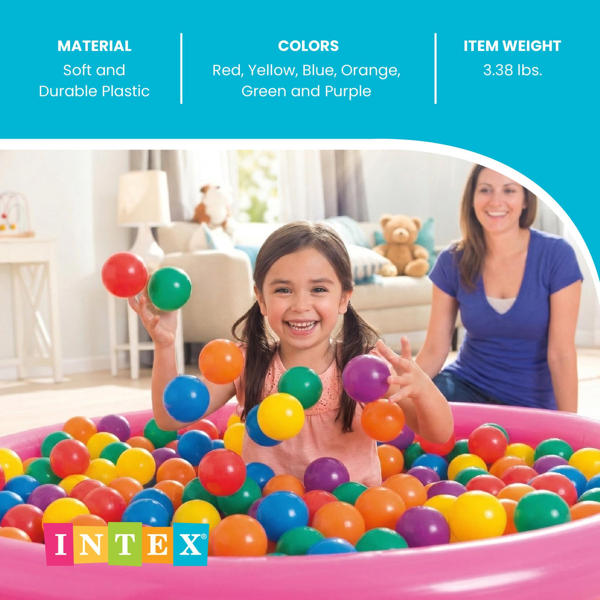 Large Plastic Ballz for Ball Pits, 100-Count R355