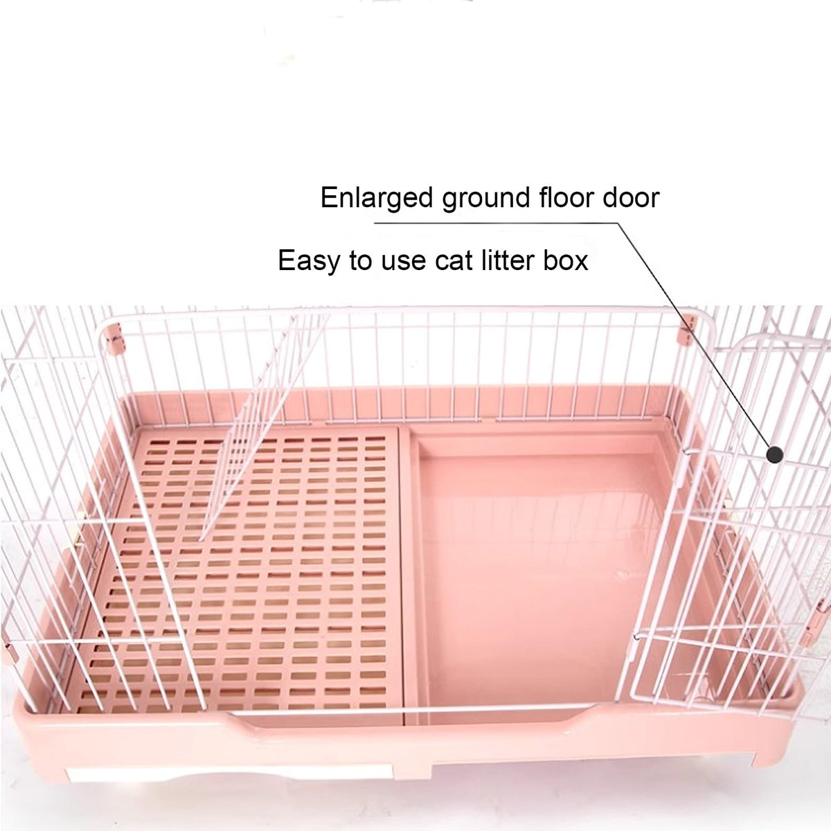 Foldable 4 Tier Detachable Cat Cage with Hammock Q491807
