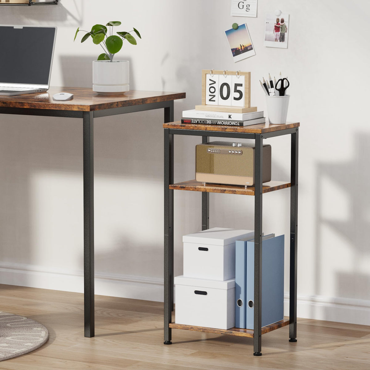 3 Tier End Table with Storage Shelves B3363