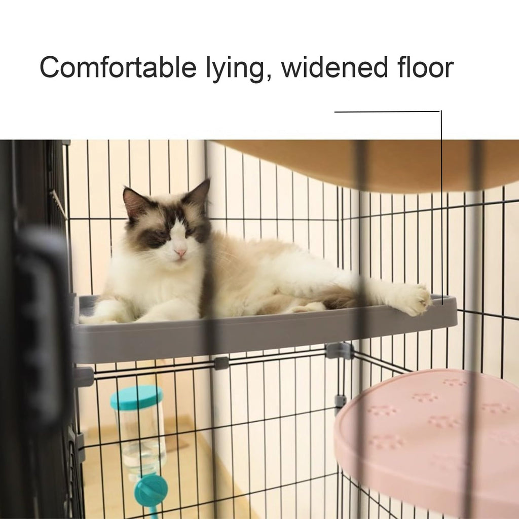 Foldable 4 Tier Detachable Cat Cage with Hammock Q491807