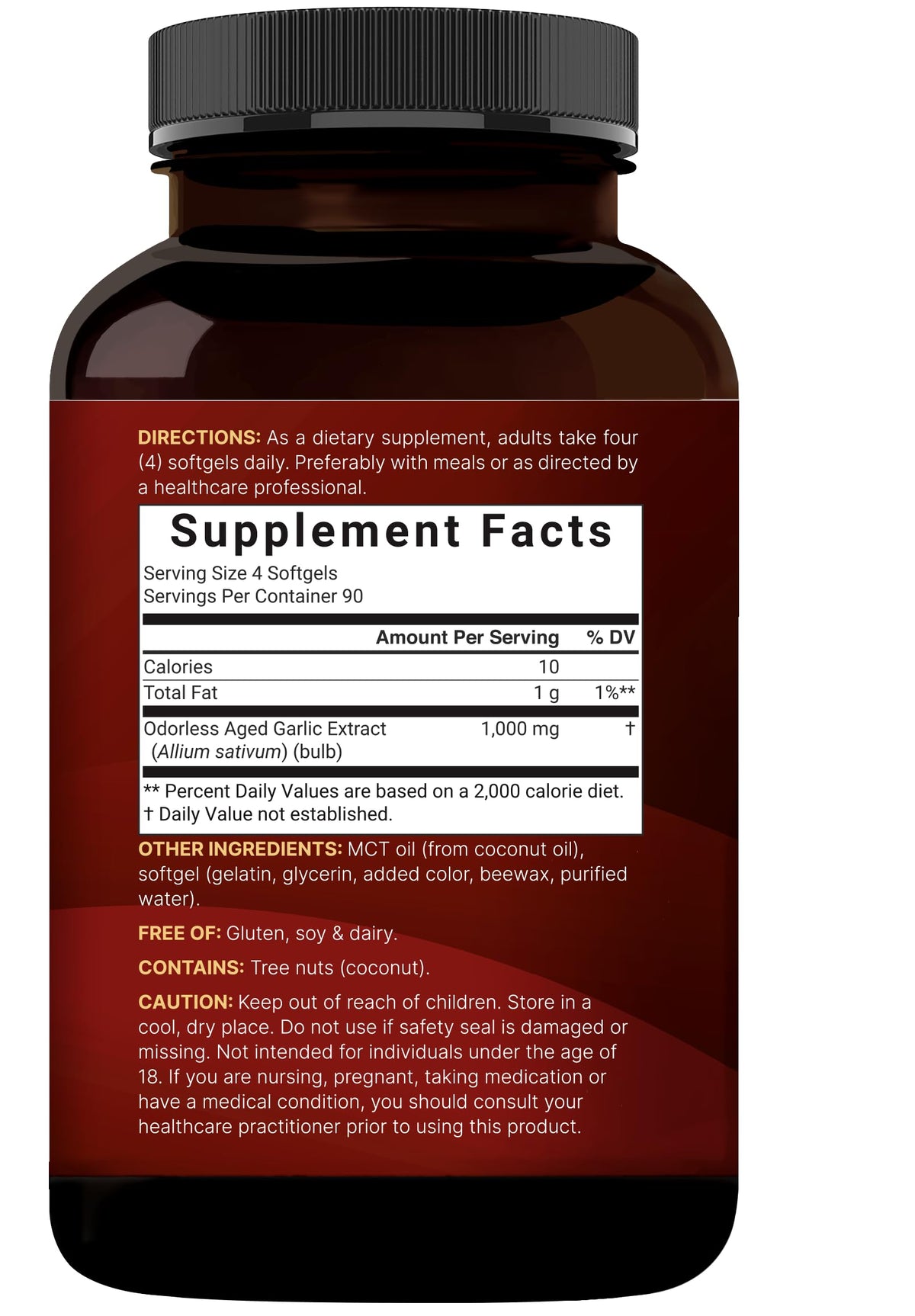 Aged Garlic Extract 1,000mg 360 Odorless Softgels L980048
