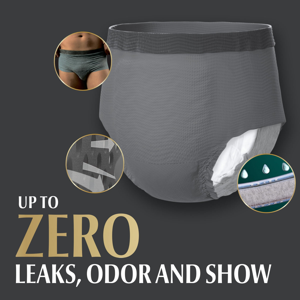 L/XL Incontinence Underwear for Men, 12 Count Q822849