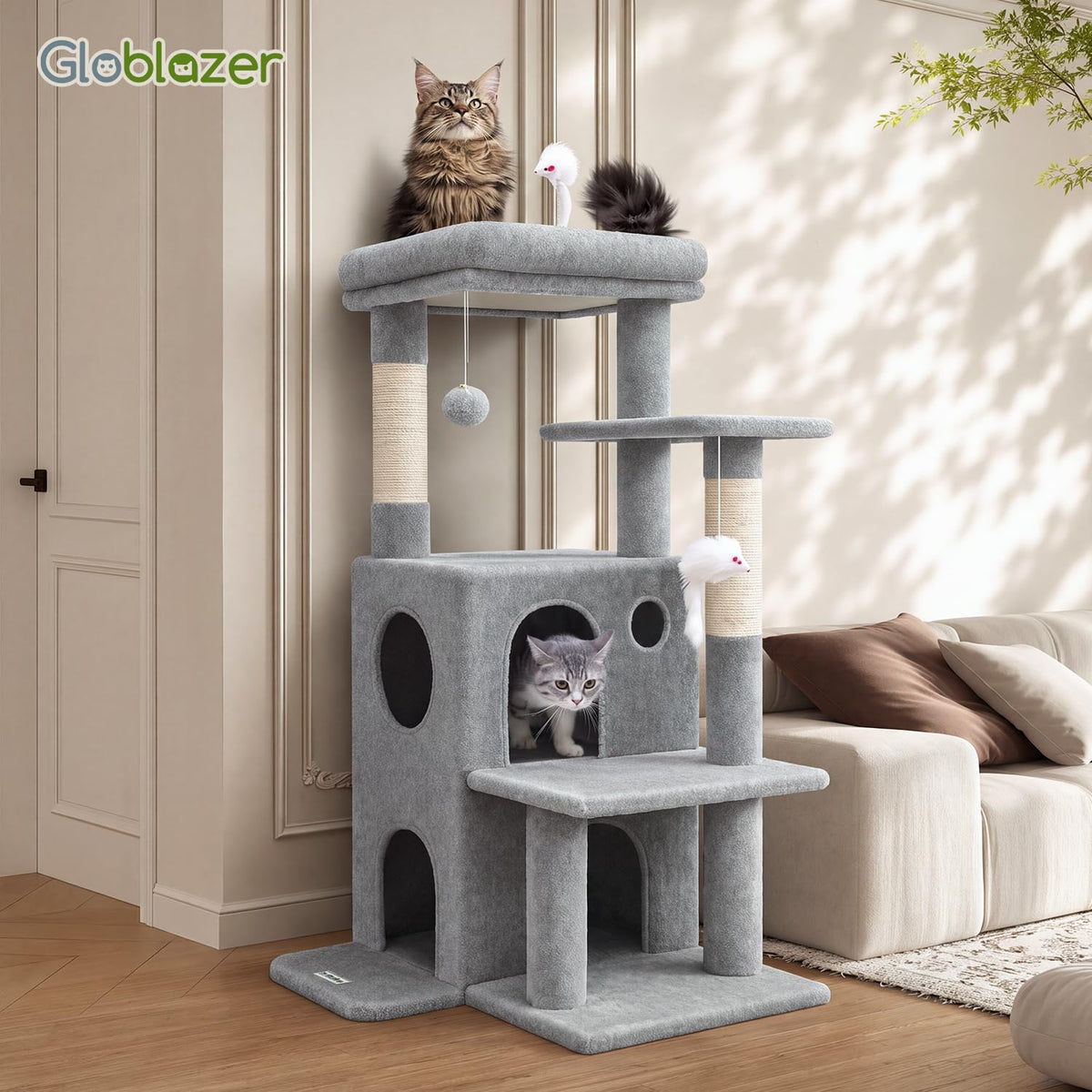Light Grey Cat Tree Tower W201249
