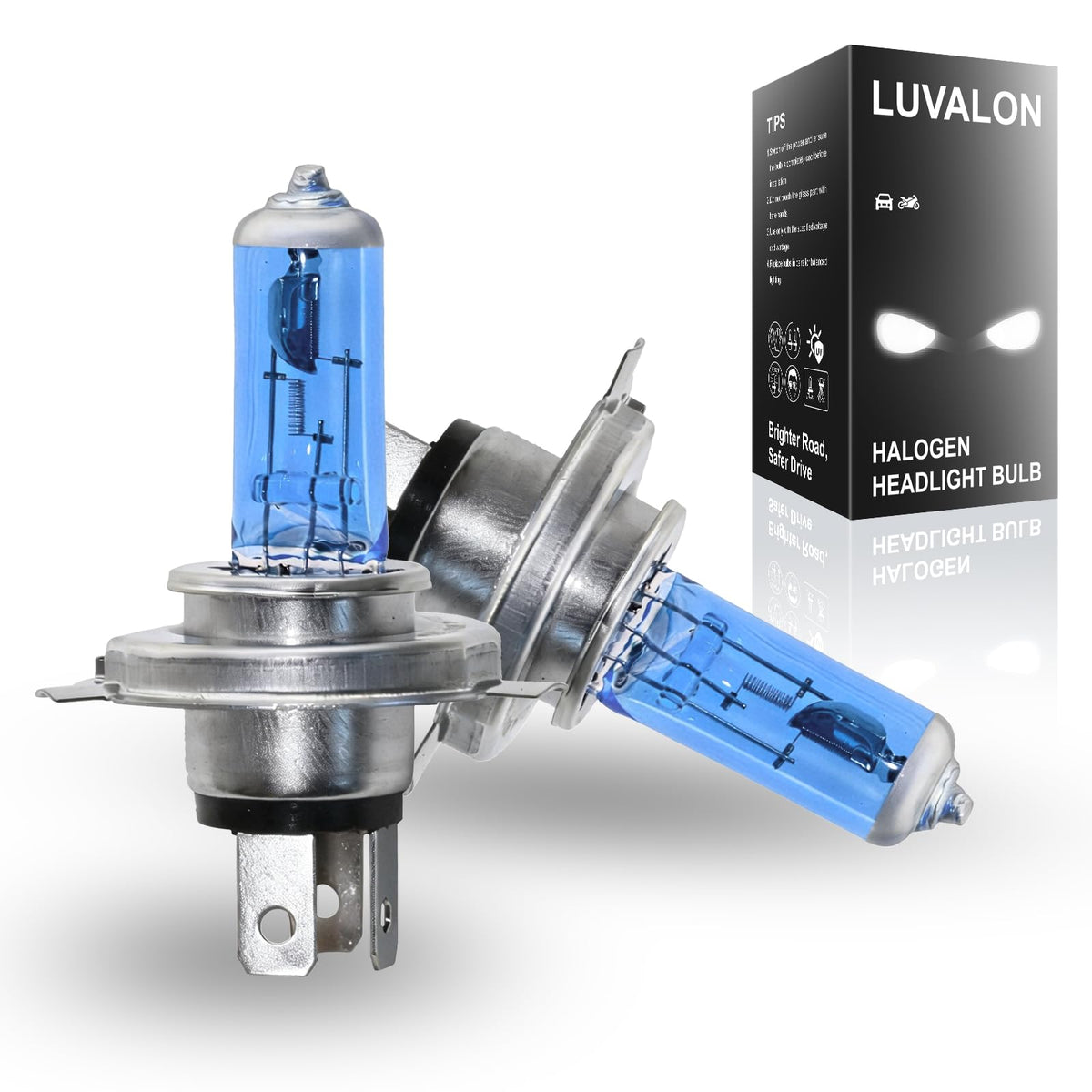H4 Halogen Headlight Bulb 6000K Cool White Pack of 2 G66718