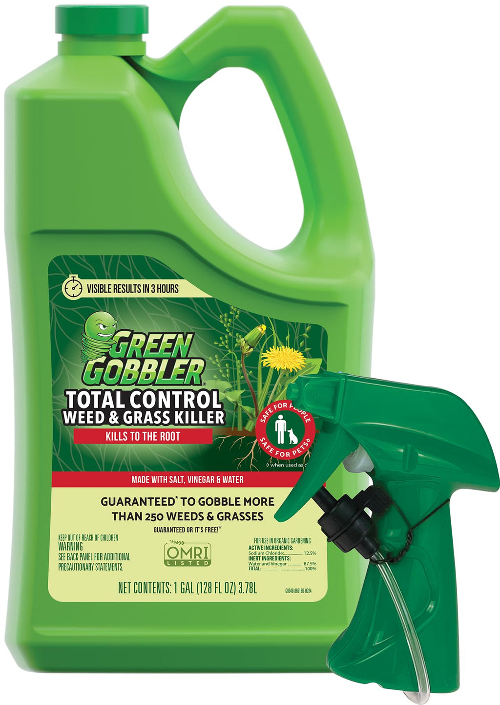 Natural Weed & Grass Killer Concentrated Salt & Vinegar 1 Gallon Trigger P96943