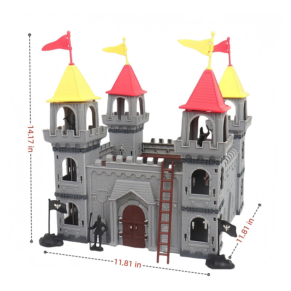 Medieval Castle Toy Building Set with Cavalry and Arrow Tower Q54070