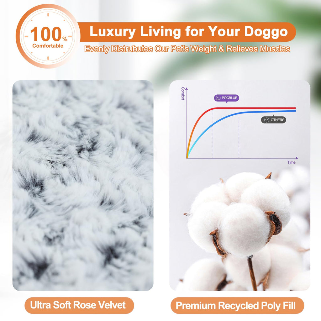 Washable Dog Bed 35 Inch Grey F653000