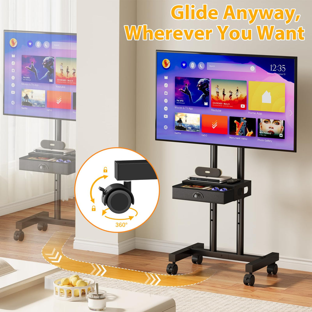 Rolling TV Stand with Drawer for 32-75 Inch TVs P5660
